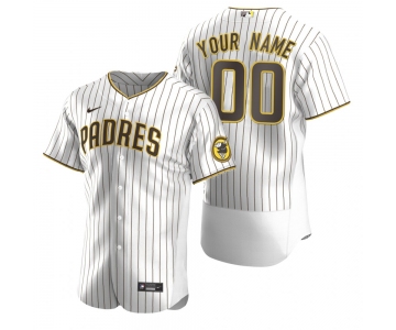 Men's San Diego Padres Custom Nike White Brown Stitched MLB Flex Base Jersey