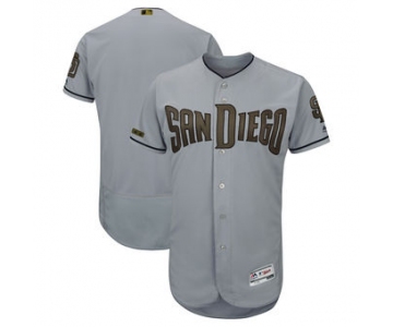 Men's San Diego Padres Majestic Gray 2018 Memorial Day Authentic Collection Flex Base Team Custom Jersey