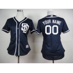 Women's San Diego Padres Dark Blue Cutomized New Cool Base Jersey