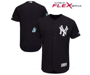 Men's New York Yankees Majestic Navy Blue 2017 Spring Training Authentic Flex Base Stitched MLB Custom Jersey