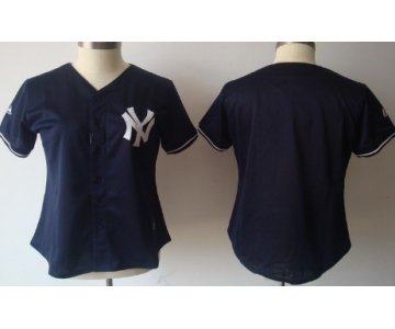 Women's New York Yankees Customized Navy Blue Jersey