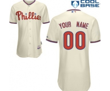 Kids' Philadelphia Phillies Customized Cream Jersey