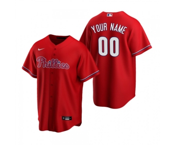 Men's Philadelphia Phillies Custom Nike Red Stitched MLB Cool Base Jersey