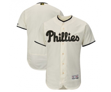 Men's Philadelphia Phillies Majestic Cream 2018 Memorial Day Authentic Collection Flex Base Team Custom Jersey