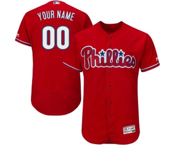 Mens Philadelphia Phillies Red Customized Flexbase Majestic MLB Collection Jersey