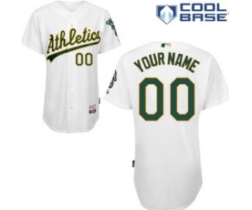 Kids' Oakland Athletics Customized White Jersey