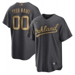 Men's Oakland Athletics Active Player Custom Charcoal 2022 All-Star Cool Base Stitched Baseball Jersey