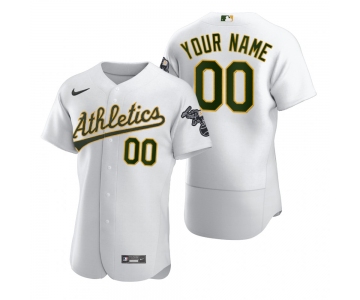 Men's Oakland Athletics Custom Nike White 2020 Stitched MLB Flex Base Jersey