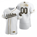Men's Oakland Athletics Custom Nike White Stitched MLB Flex Base Golden Edition Jersey