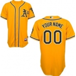 Men's Oakland Athletics Customized Yellow Jersey