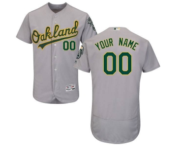 Mens Oakland Athletics Grey Customized Flexbase Majestic MLB Collection Jersey