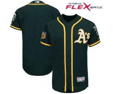 Men's Oakland Athletics Majestic Green 2017 Spring Training Authentic Flex Base Stitched MLB Custom Jersey