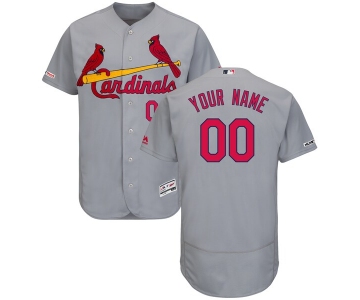 Men's St. Louis Cardinals Custom Nike Gray Road Stitched MLB Flex Base Jersey