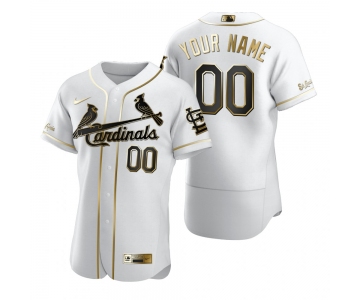 Men's St. Louis Cardinals Custom Nike White Stitched MLB Flex Base Golden Edition Jersey
