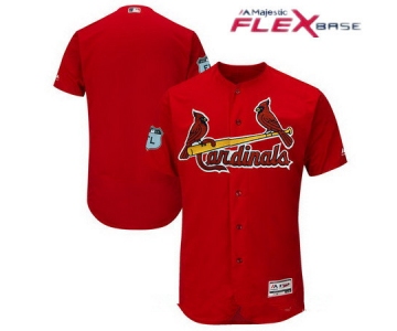 Men's St. Louis Cardinals Majestic Scarlet Red 2017 Spring Training Authentic Flex Base Stitched MLB Custom Jersey