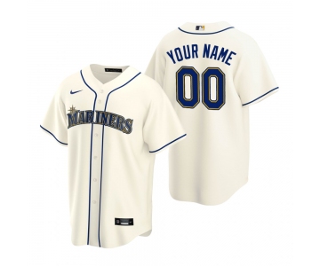 Men's Seattle Mariners Custom Nike Cream Stitched MLB Cool Base Jersey