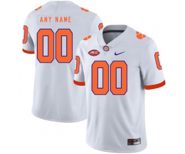 Clemson Tigers White Men's Customized Nike College Football Jersey