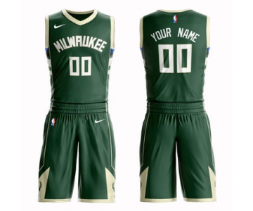 Bucks Green Men's Customized Nike Swingman Jersey(With Shorts)