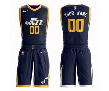 Jazz Navy Men's Customized Nike Swingman Jersey(With Shorts)