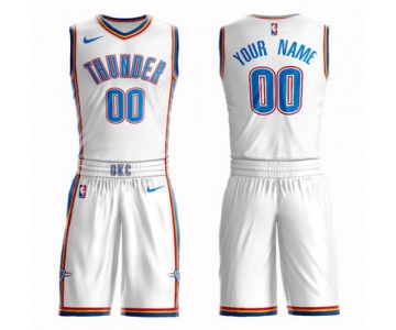 Thunder White Men's Customized Nike Swingman Jersey(With Shorts)