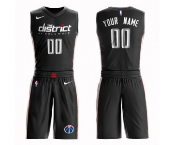 Wizards Black 2018-19 City Edition Men's Customized Nike Swingman Jersey(With Shorts)