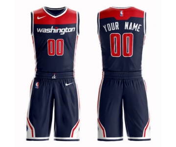 Wizards Navy Men's Customized Nike Swingman Jersey(With Shorts)