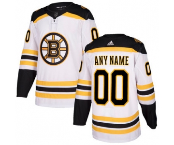 Custom Men's Boston Bruins White 2017-2018 adidas Hockey Stitched NHL Jersey