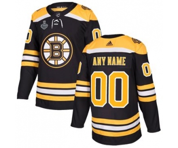 Men's Boston Bruins ANY NAME adidas NHL Authentic Pro Home Jersey with 2019 Stanley Cup Finals Patch