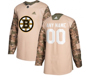 Men's Boston Bruins Camo Adidas Veterans Day Custom Practice Jersey