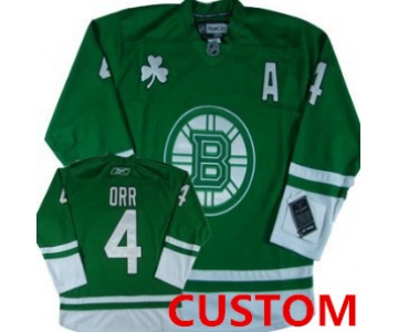 Men's Custom Boston Bruins St. Patrick's Day Green Jersey