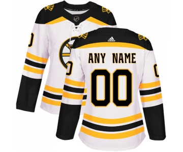 Women's Adidas Boston Bruins NHL Authentic White Customized Jersey