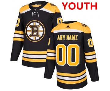 Youth Adidas Boston Bruins Customized Authentic Black Home NHL Jersey