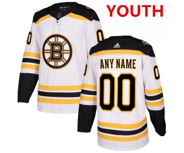 Youth Adidas Boston Bruins NHL Authentic White Customized Jersey