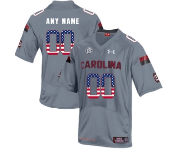 South Carolina Gamecocks Gray Customized USA Flag College Football Jersey