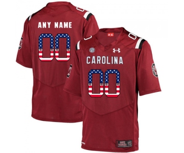 South Carolina Gamecocks Red Customized USA Flag College Football Jersey