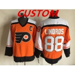 Custom Men's Philadelphia Flyers Orange CCM Throwback NHL ice hockey jerseys