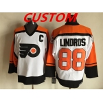 Custom Men's Philadelphia Flyers white orange CCM Throwback NHL ice hockey jerseys