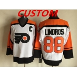 Custom Men's Philadelphia Flyers white orange CCM Throwback NHL ice hockey jerseys