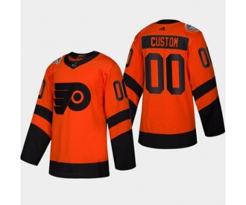 Men's Custom Philadelphia Flyers Coors Light 2019 Stadium Series Orange Authentic Jersey