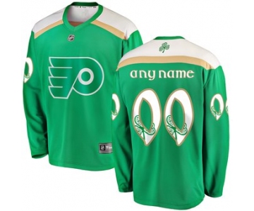 Men's Philadelphia Flyers Green Customized 2019 St. Patrick's Day Adidas Jersey