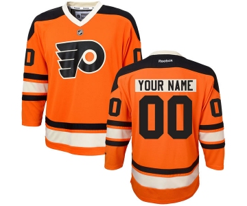 Men's Philadelphia Flyers Orange Alternate Custom Stitched NHL Reebok Hockey Jersey