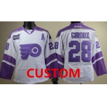 Philadelphia Flyers Custom White Womens Fights Cancer Jersey