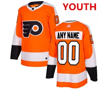 Youth Adidas Philadelphia Flyers Customized Authentic Orange Home NHL Jersey