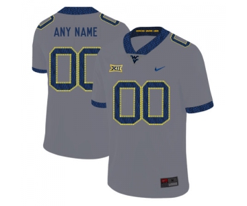 West Virginia Mountaineers Customized Gray College Football Jersey