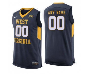 West Virginia Mountaineers Navy Men's Customized College Basketball Jersey