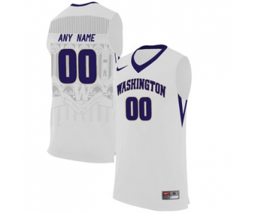 Washington Huskies White College Basketball Customized Men's Jersey