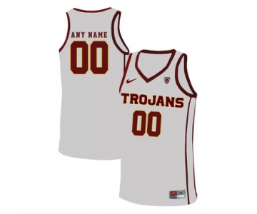 USC Trojans White Men's Customized Basketball Jersey