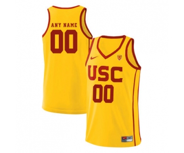 USC Trojans Yellow Men's Customized Basketball Jersey