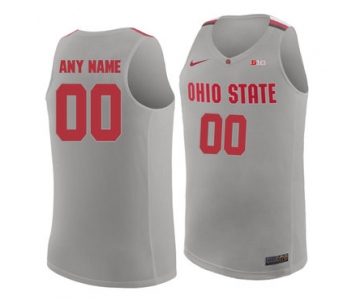 Ohio State Buckeyes Gray Men's Customized College Basketball Jersey