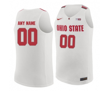 Ohio State Buckeyes White Men's Customized College Basketball Jersey